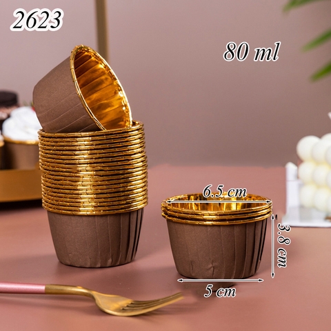 50 cốc nhôm chịu nhiệt 1 mặt nâu