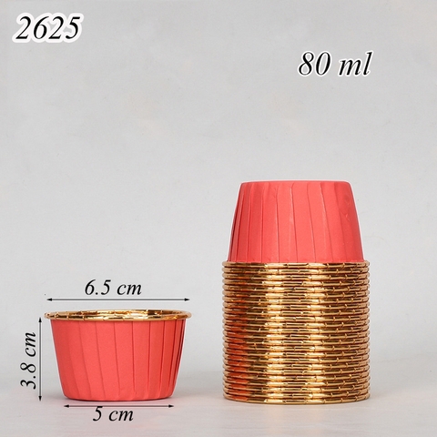 50 cốc nhôm chịu nhiệt 1 mặt đỏ