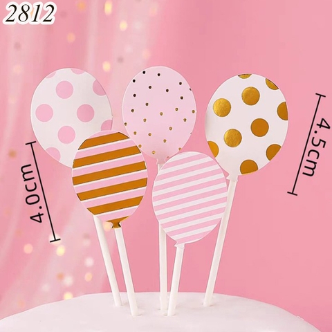 SCG - set cắm giấy 5 quả bóng mix hồng.