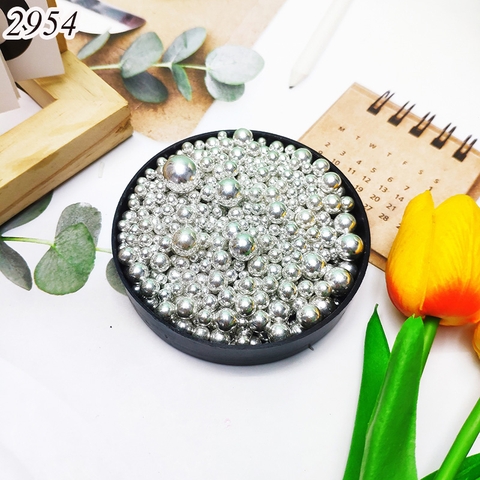 Keo - bi đường tròn bạc mix size(100g)