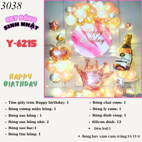 Bóng chữ Champagne & vương miện 6215 TT-sam panh