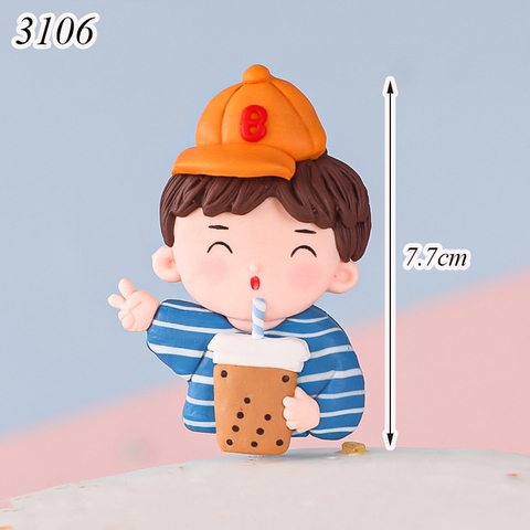 SLC-Silicon Bé trai uống trà sữa
