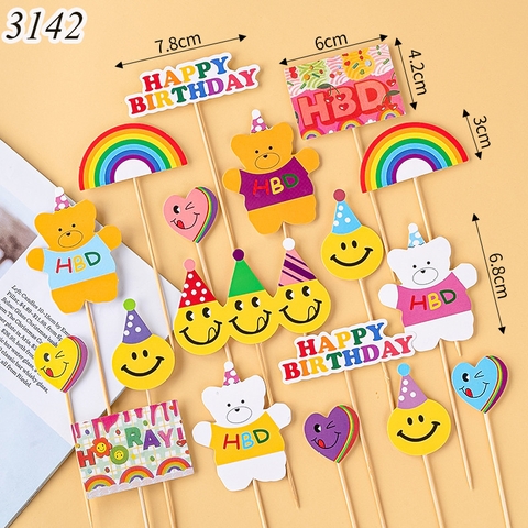 SCG -set cắm mặt cười gấu cầu vồng