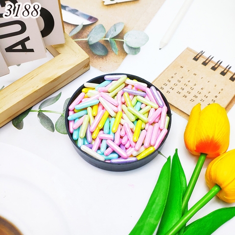 Lọ 100gr Kẹo Đường Trụ Dài Mix Màu