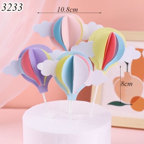 SCG - set 4 que cắm khinh khí cầu sắc màu