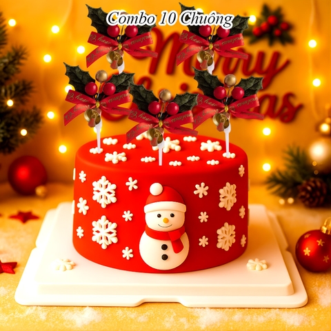 Combo 10 chuông LÁ noel M5
