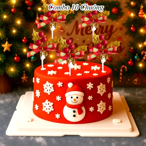 Combo 10 chuông LÁ noel M7.