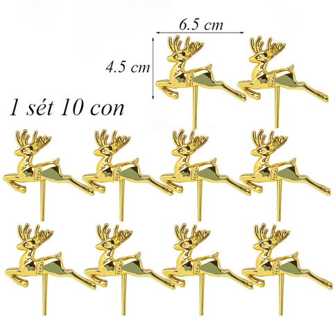 10 tuần lộc vàng size lớn 7cm
