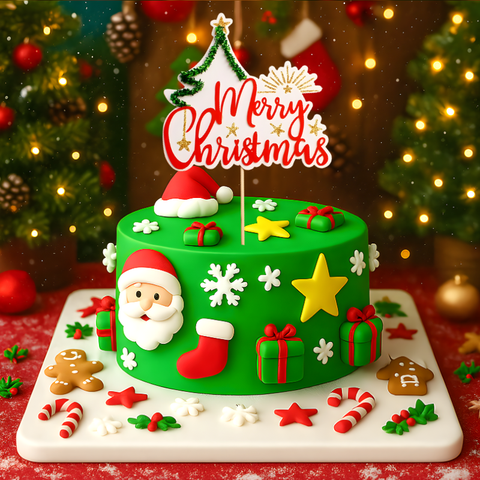 QC - Que cắm merry christmas cây thông.