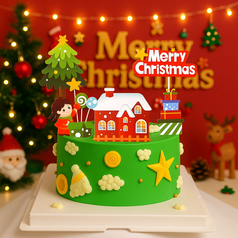 SCG - set cắm noel ngôi nhà cây thông