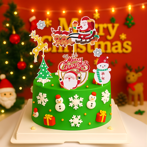 SCG- set cắm noel ông già cưỡi xe