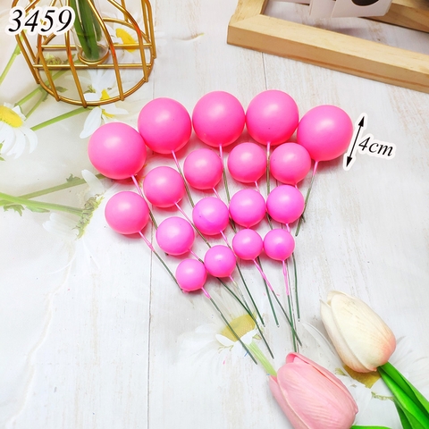 Combo gói 20 bi Hồng đậm 4 size