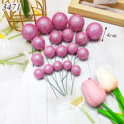 combo gói 20 bi nhũ hồng đậm 4 size