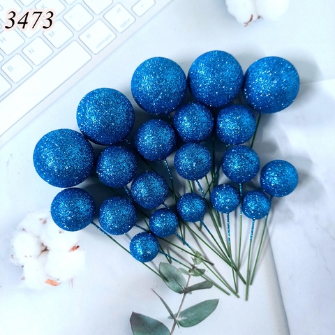 Combo gói 20 bi xanh dương nhũ 4 size