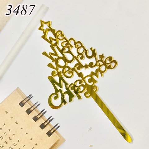 MK-10 meka merry Christmas hình cây thông vàng.