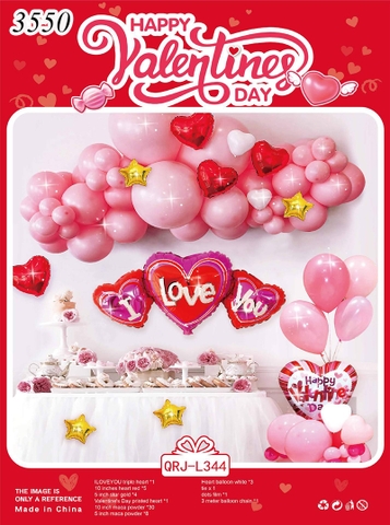 Bóng chữ valentine I love you đỏ - L344