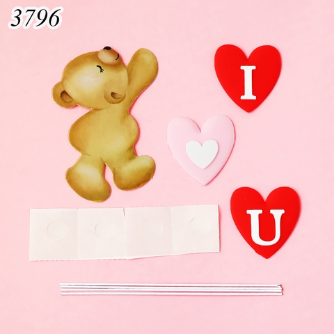 SCG-set cắm giấy gấu i love you nhựa mềm