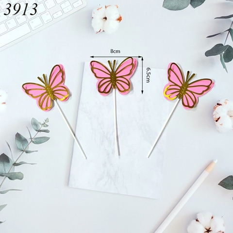 SCG-set 3 bướm hồng 2 lớp
