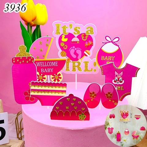 SCG-set cắm thôi nôi it's girl hồng nhũ HD