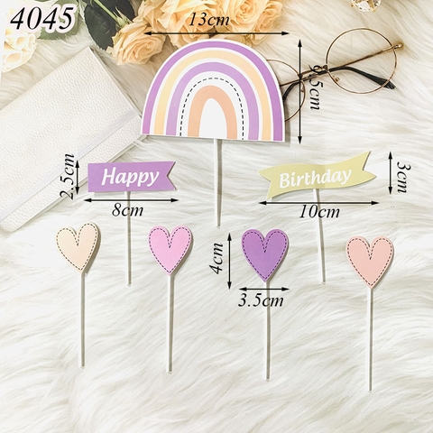 SCG-set cắm giấy cầu vồng tim mẫu 2