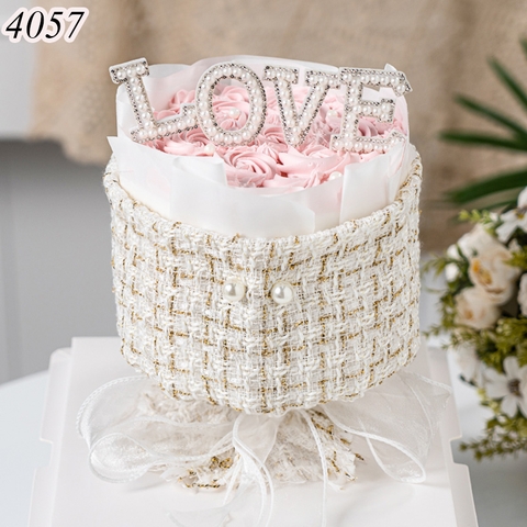 Cuộn thành vải TRẮNG dài 75cm cao 30cm kèm+ghim băng ngọc trai