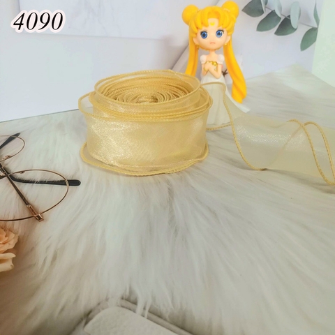 Ruybang voan VÀNG ĐỒNG không lõi cao 4cm dài 9m