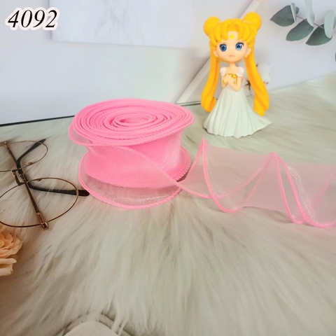 Ruybang voan HỒNG không lõi cao 4cm dài 9m.