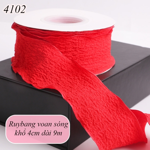 Ruybang voan lượn sóng ĐỎ cao 4cm dài 9m