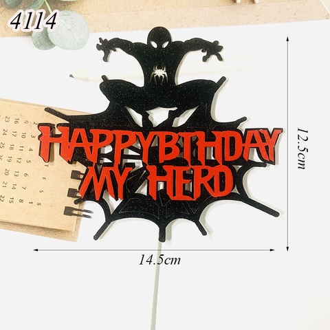 SCG-Set cắm nhện đen happybirth day my hero