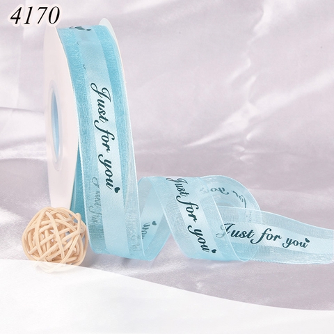 Ruybang ren JUST FOR YOU xanh da trời khổ 2.5cm,45m