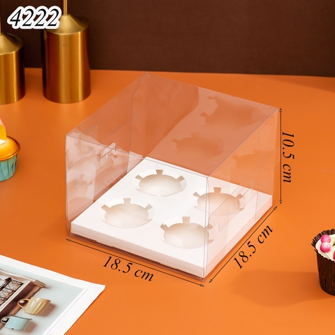Hộp cupcake Meka 4 lỗ ( 2 chi tiết )