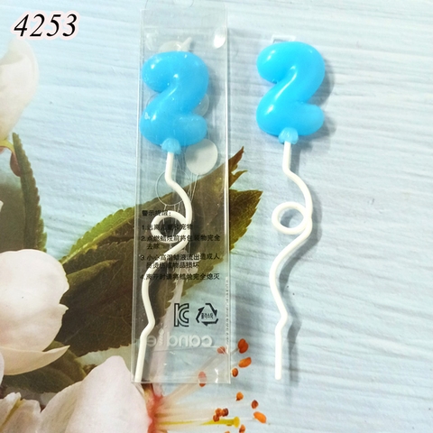 Nến số 2 Xanh nghệ thuật