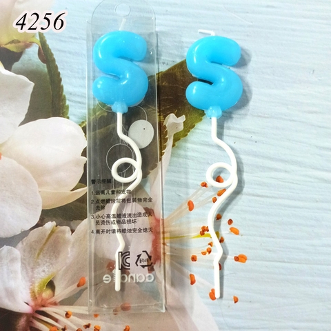 Nến số 5 Xanh nghệ thuật