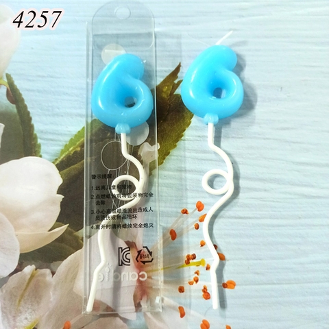 Nến số 6 Xanh nghệ thuật
