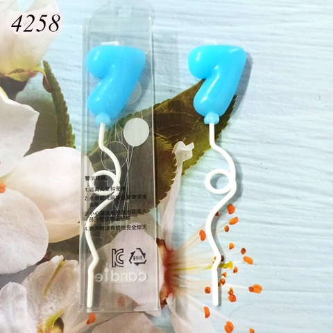 Nến số 7 Xanh nghệ thuật