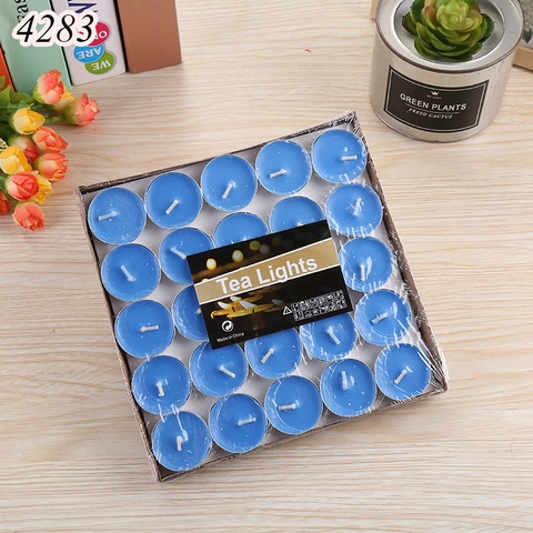 Vỉ 50 nến  TRÒN.  TeaLight tình yêu màu xanh dương