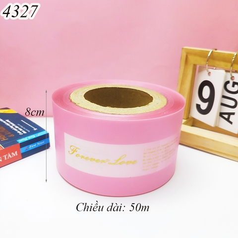 Cuộn mica bọc thành bánh Forever Love Hồng