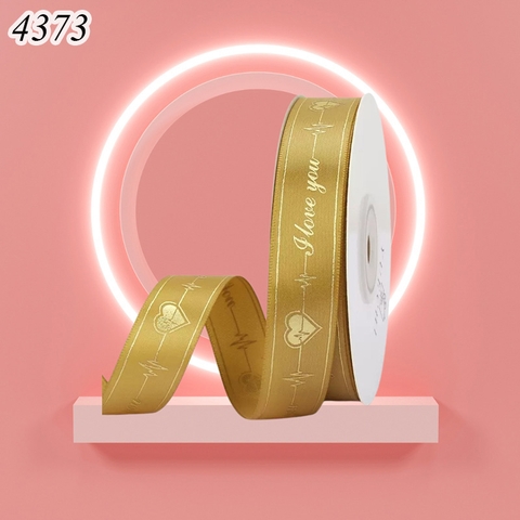 Lẻ 3m Ruybang i love you vàng đồng khổ 2.5cm