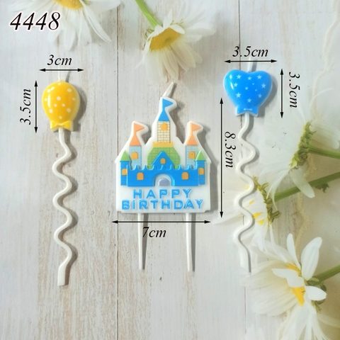 Vỉ nến HPBD hình lâu đài xanh