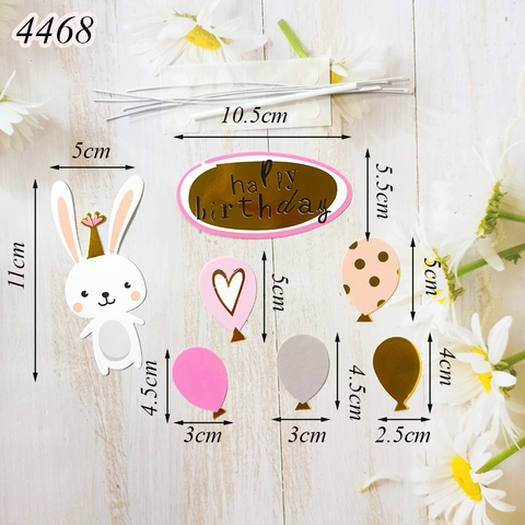 SCG-set cắm thỏ bóng bay nhũ