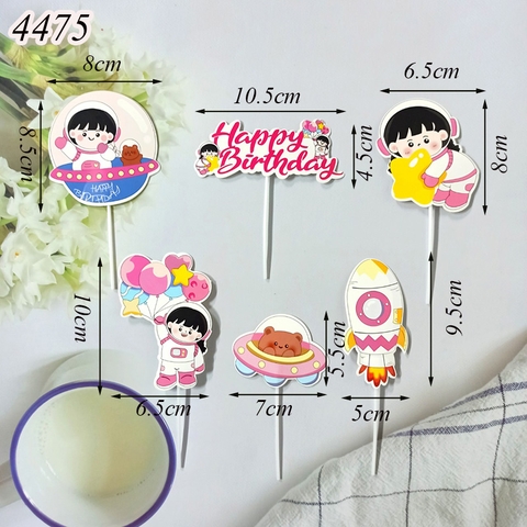 SCG-Set cắm HPBD phi hành gia bé gái chùm bóng hồng TP.