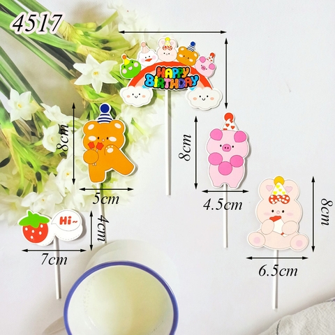 SCG-Set cắm HPBD gấu thỏ lợn HD
