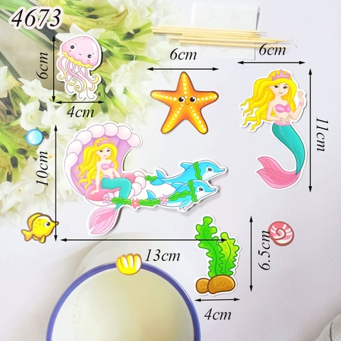SC - set cắm tiên cá xanh cá heo kéo xe