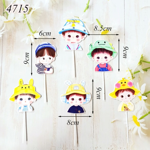 SCG-Set cắm 6 bé trai đội mũ TP