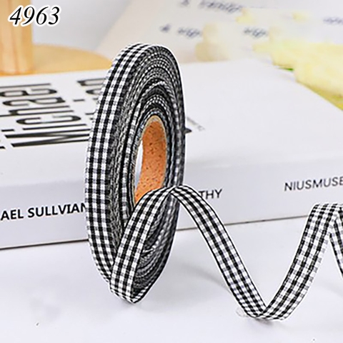 Cuộn 40m Ruybang lụa kẻ caro màu đen khổ 1cm