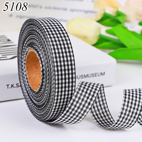 Cuộn 40m Ruybang lụa kẻ caro đen khổ 2cm