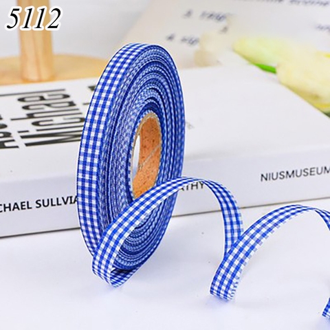 Cuộn 40m Ruybang lụa kẻ caro màu xanh dương đậm khổ 1cm