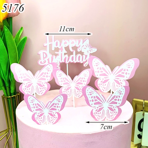SCG-set cắm happy birthday bướm hồng HD