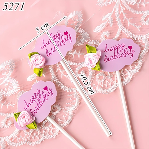 Set 5 Thiệp HPBD gắn hoa