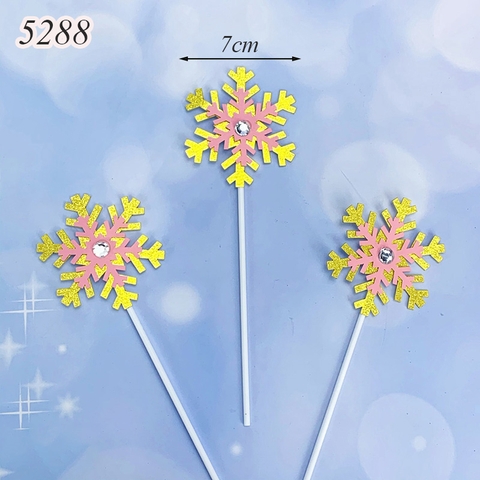 QC-3 Que cắm bông tuyết vàng size to cao 18cm ngang 7cm TQ